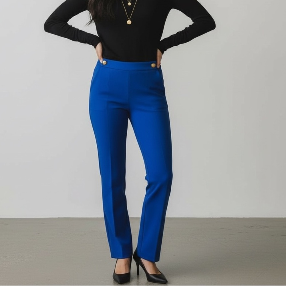 Carole Wren Vibrant Blue High-Waisted Sailor Pants